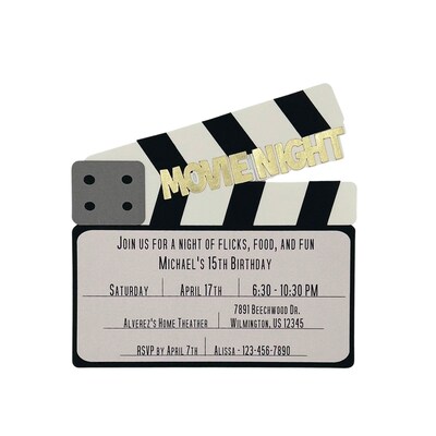 Movie Night Birthday Invitation - image1